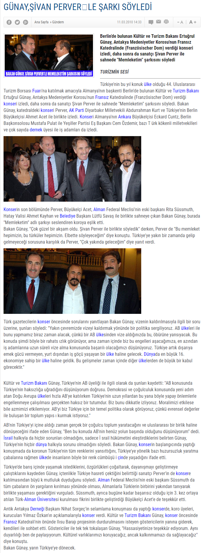 2010.03.11 www.turizminsesi.com GÜNAY,ŞİVAN PERVERLE ŞARKI SÖYLEDİ